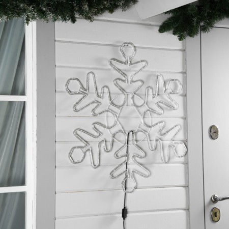 LED figure "Snowflake", 80 cm, Duralight, 192 LED, 220 V, flicker, glow of blue/white-1