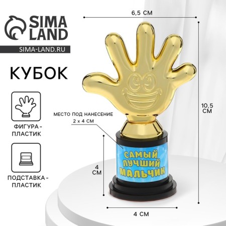 The award figure “The Best Boy”, five, Cup, plastic, gold, 6.5 x 10.5 x 4 cm.