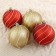 Set of balls plastic D-8 cm, 4 pcs "Sylvia" red gold