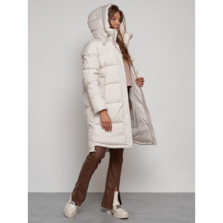 Coat insulated winter female, size 50, beige color-15