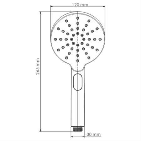 Shower watering can Wasserkraft A127, 3 modes, ABS plastic, chrome-1