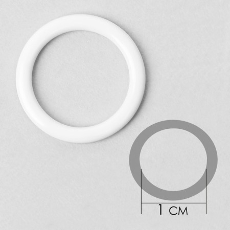 Metal straps: hooks, rings, regulators, 10 mm, white color-3