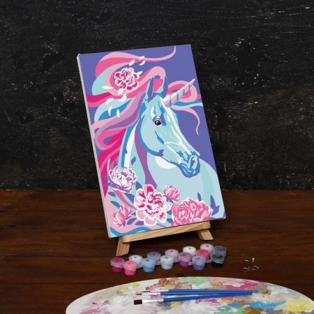 Picture on numbers on a canvas with a subframe "Unicorn in Colors", 30x20 cm-2