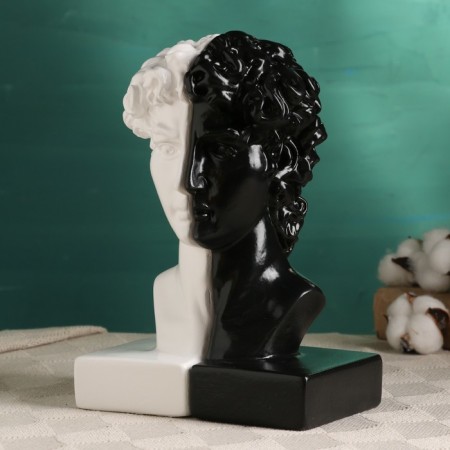 Holder-stand for the books "Bust of David" set 2pcs, 25cm, black and white-3