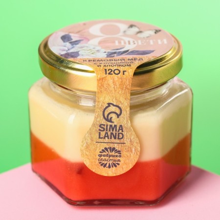 Cream honey "flow" with strawberries and cotton, 120 g.-1