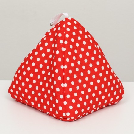 House "Vigva" for rodents, 17*17*17 cm, calico, fleece, red-2