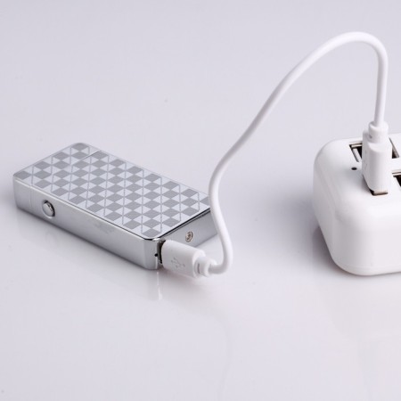 Electronic lighter, arc, usb, 3.5 x 7 cm, silver pattern-2