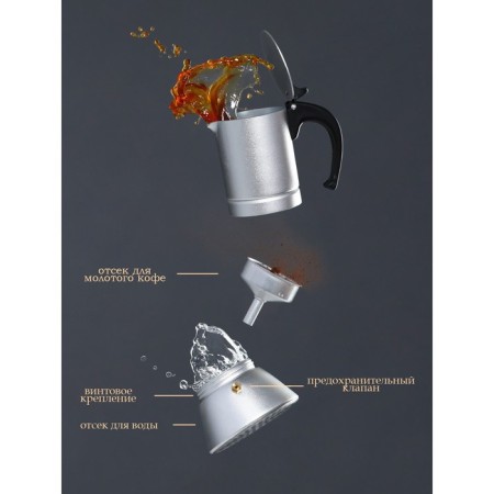 Coffee machine geyser Magistro Salem, 3 cups, 150 ml, induction-3