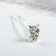 Hair hairpin "owl" rhinestones, silver