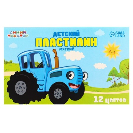 Plasticine 12 colors 180 g, blue tractor-2