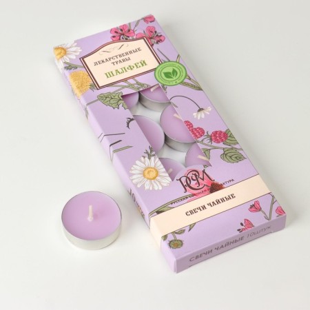 A set of tea candles of aromatic "sage", 10 pieces-4