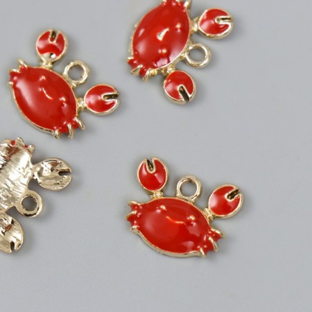 Decor for creativity metal, enamel "Krabik" 1.4x1.7 cm