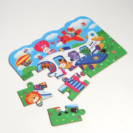 Children's developmental set of puzzles "Transport" 35x29x5.5 cm-4