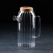 Glass jug with a cork lid 