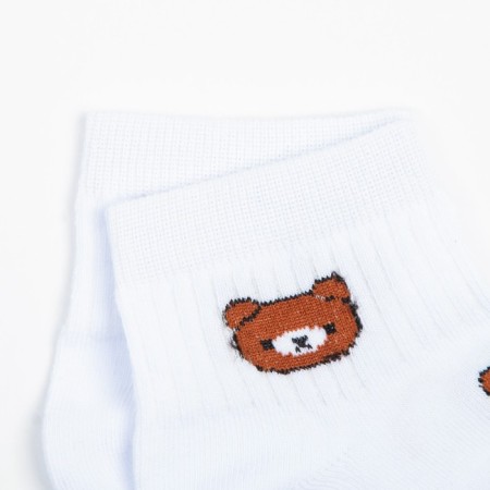 Women's socks "Bear" color white, size 23-25-2