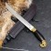 Caucasian knife "Plastun" with scabbard, guard - brass, steel - 65x13, handle - grab