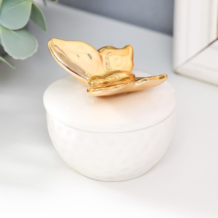 Coramics Coramics "Golden butterfly" white 6.5x6.5x6 cm