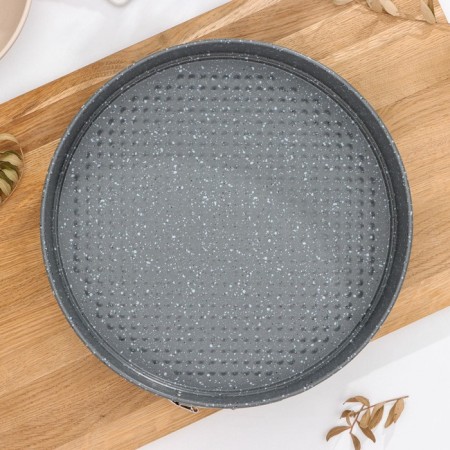 The shape of a share for baking "Elin Marble", 28 × 6.5 cm, a removable bottom, anti -stick coating, color gray color-1