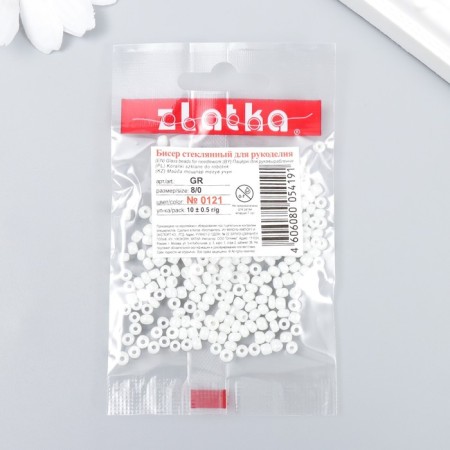 Beads "Zlatka" 08/0, 3 mm, 10 g 0121 White-2