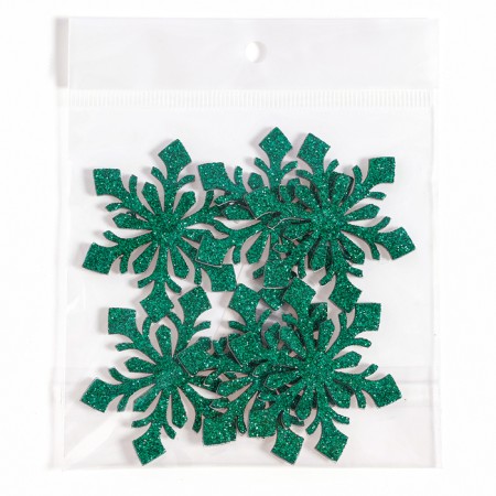 Decor "Snowflakes" on an adhesive basis, set of 6 pcs., Green color-4