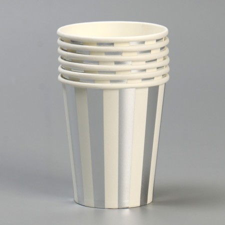 A glass of paper "strip", set, 6 pcs., Silver color-1