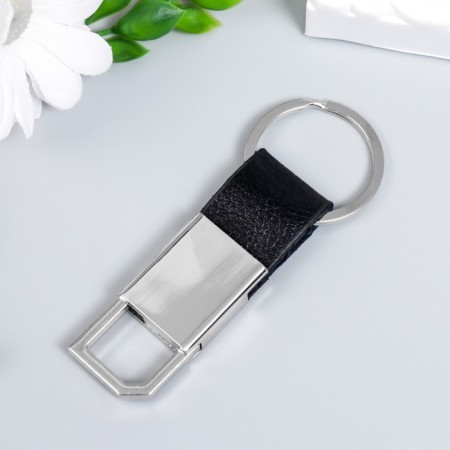 Metal keychain "Carabin. Clear lines" black, silver-2