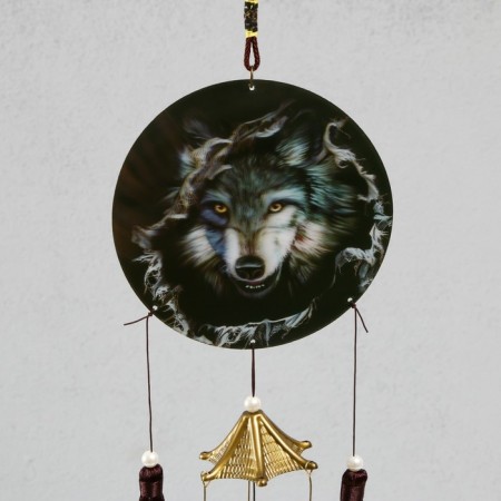 Wind Music Metal "Wolf" 4 bells 52x12.5x2.7 cm-1