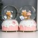 Souvenir polystone water ball light, music "Bear and cake" d = 8 cm mix 12.5x8x8 cm