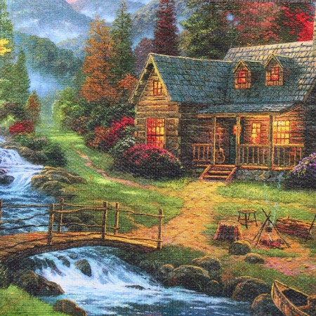 Souvenir Scroll "House near the waterfall"-2