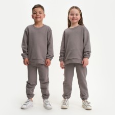 Костюм детский (свитшот, брюки) KAFTAN "Basic line", размер 40 (158-164), цвет серый