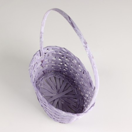 Wicker basket, 21x15x10xh38cm, lilac, bamboo-2