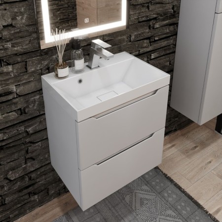 Tumbling under the Uperwood Tanos New, 50 cm, suspended, white sink-1
