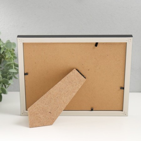 Photo frame plastic 15x20 cm "Black marble with a gold frame" 17x22 cm-3
