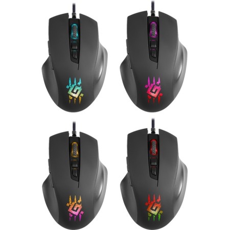 Mouse Defender Wolverine GM-700L, game, wired, backlight, 12800 dpi, USB, black-1