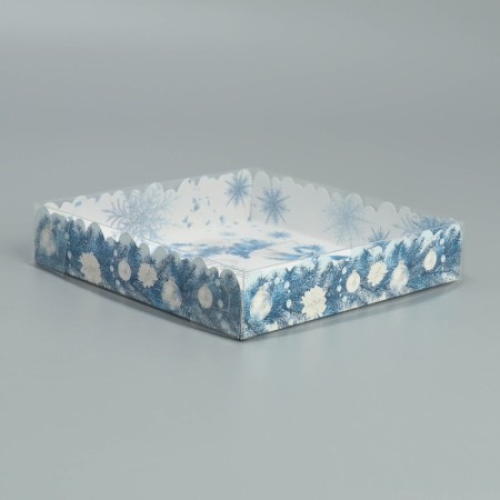 Box for confectionery products with PVC lid "Magic Holidays", 15 x 15 x 3 cm, New Year-2