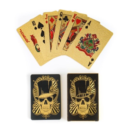 Playing plastic cards "Skull in a hat", 33 μm, 54 pcs, 8.7 x 5.7 cm