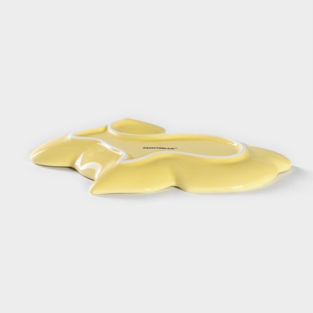 Ceramic Serving Dolyana "Cuties. Bunny ", 17.8 × 12.8 × 1.5 cm, yellow color-2