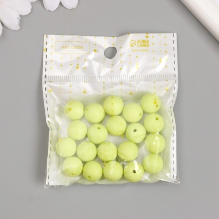 Beads for creativity plastic "lime" matte d = 1.2 cm set 20 g-3