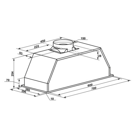 Kitchen hood Maunfeld Crosby Light 70, 850 m3/h, 3 modes, stainless steel-1