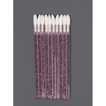 Applicators for lipstick and shine, set - 10 pcs, 9 cm, pink color-2