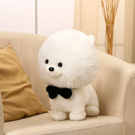 Soft toy "Dog in a butterfly", 40 cm, white color