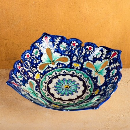 Rishtan ceramics "Patterns", 25 cm, blue