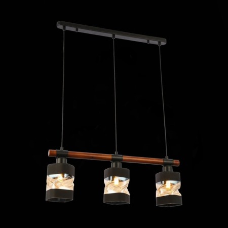 Suspended EVOLUCE lamp. Sle114403-03. Abiritto. 3x60 watts, E27, 60x10x20.5 cm, black color, dark tree-1