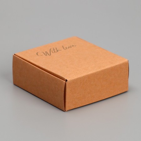 Gift Box for Jewelry Crafts, Packaging, "With Love", 7.5 x 7.5 x 3 cm-1