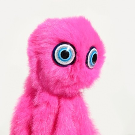 A toy for cats "octopus" from artificial fur, up to 19 cm, fuchsia-1