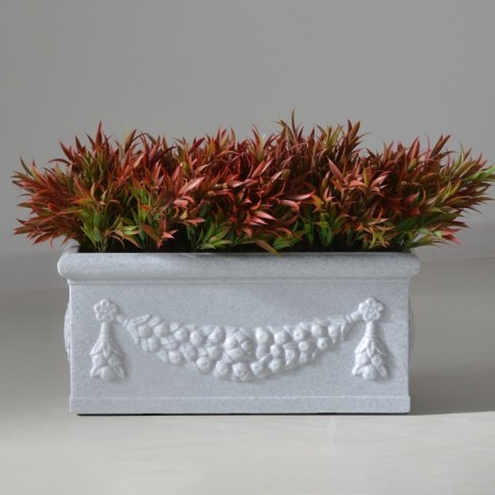 Kashpo for flowers "Roman" 60x27.5x27 cm, 30 l, color white granite