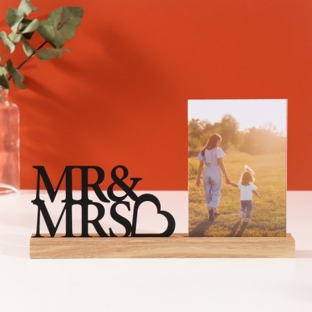 Photo frame wood, acrylic 10x15 cm "Miss and Mr." 4x27x16.3 cm