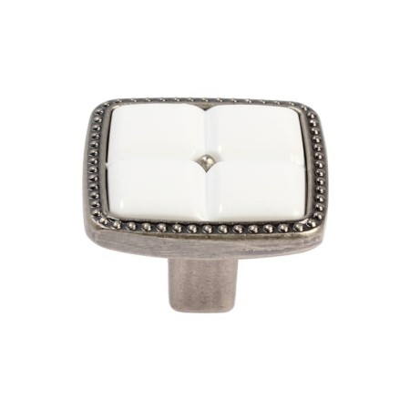 Pen button Elegant, ceramic, old silver color-1