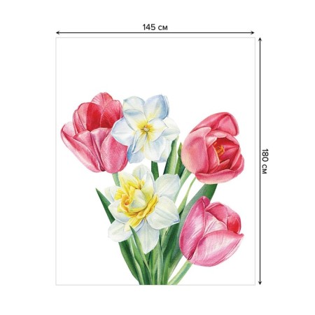 The tablecloth “Spring bouquet”, rectangular, Saten, size 145x180 cm-1
