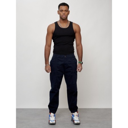 Cargo jeans men, size 54, dark blue color-7